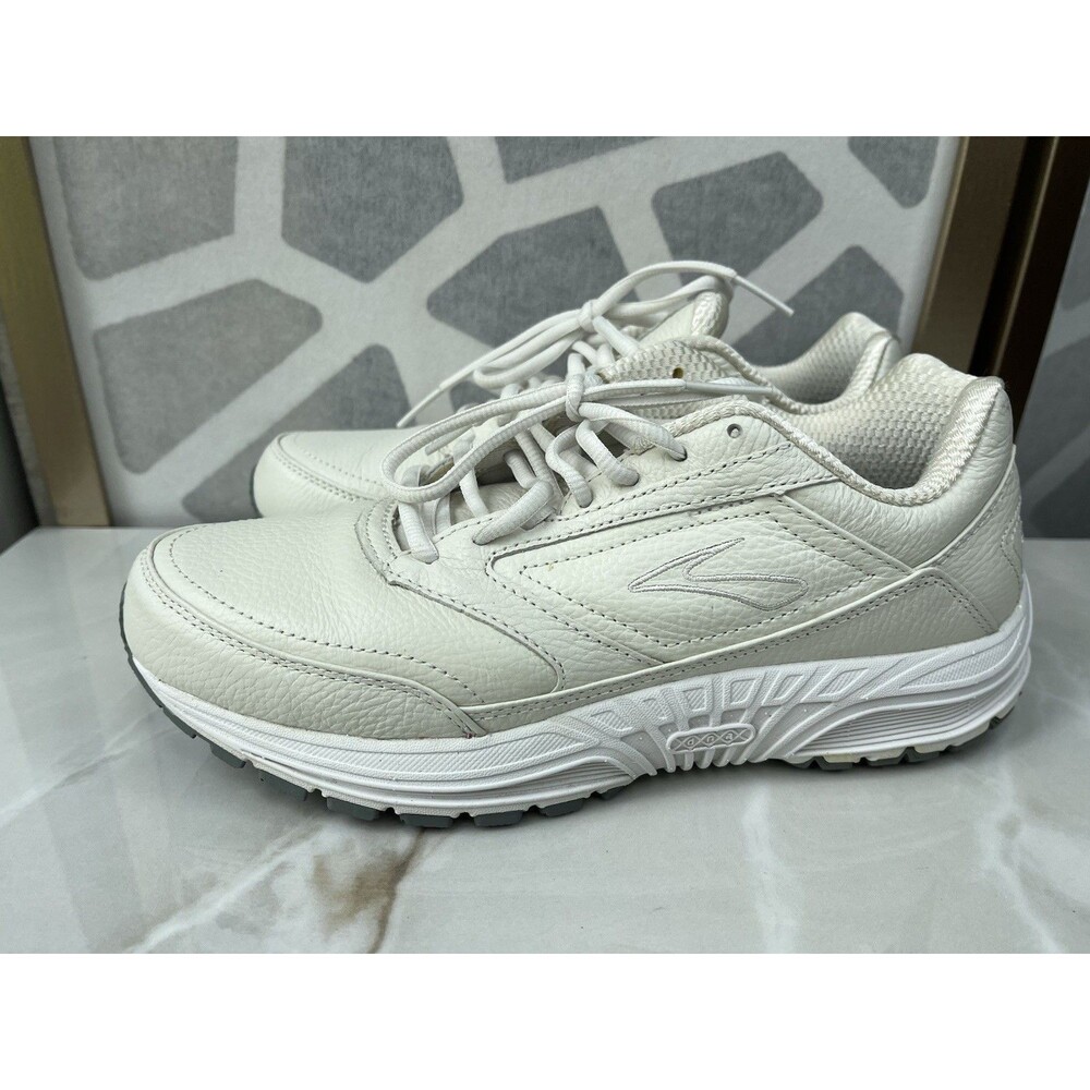Brooks Dyad Walker White Leather Low Top Walking Shoe Women Sz 9.5 B - Picture 5 of 9